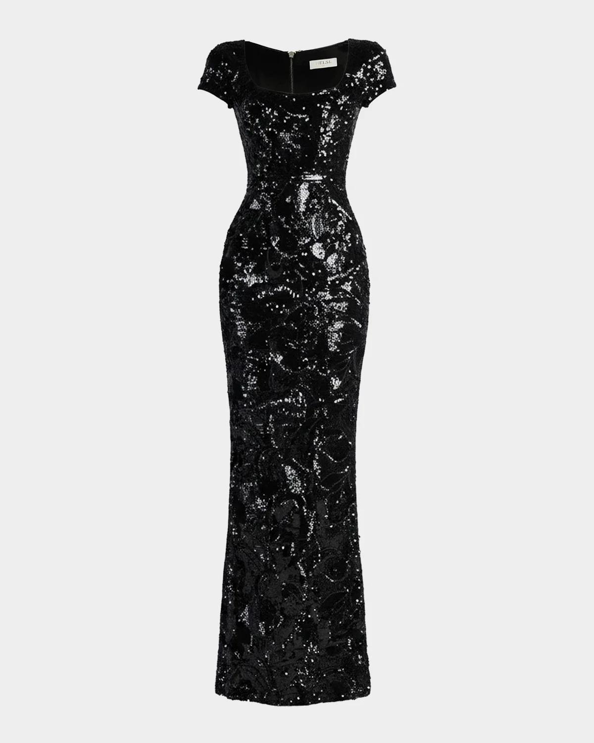 HELSI Danny Floral Sequin Column Gown