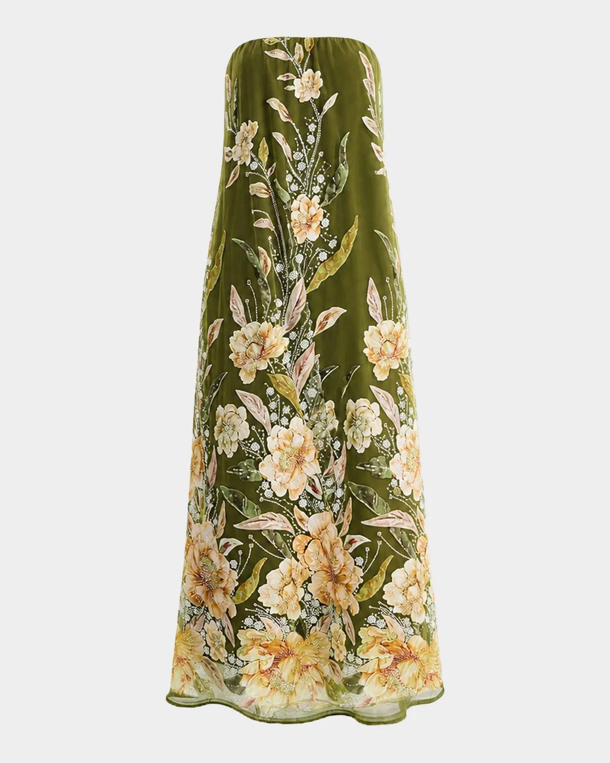 HELSI Margot Beaded Floral Applique Maxi Dress