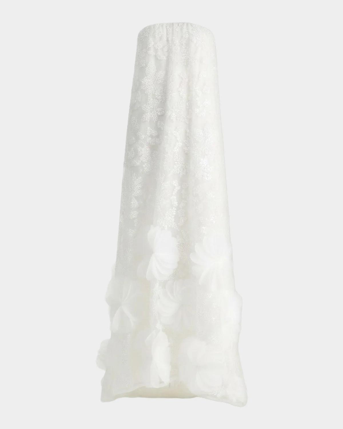 Helsi Margot Strapless Beaded Trapeze Gown In Off White