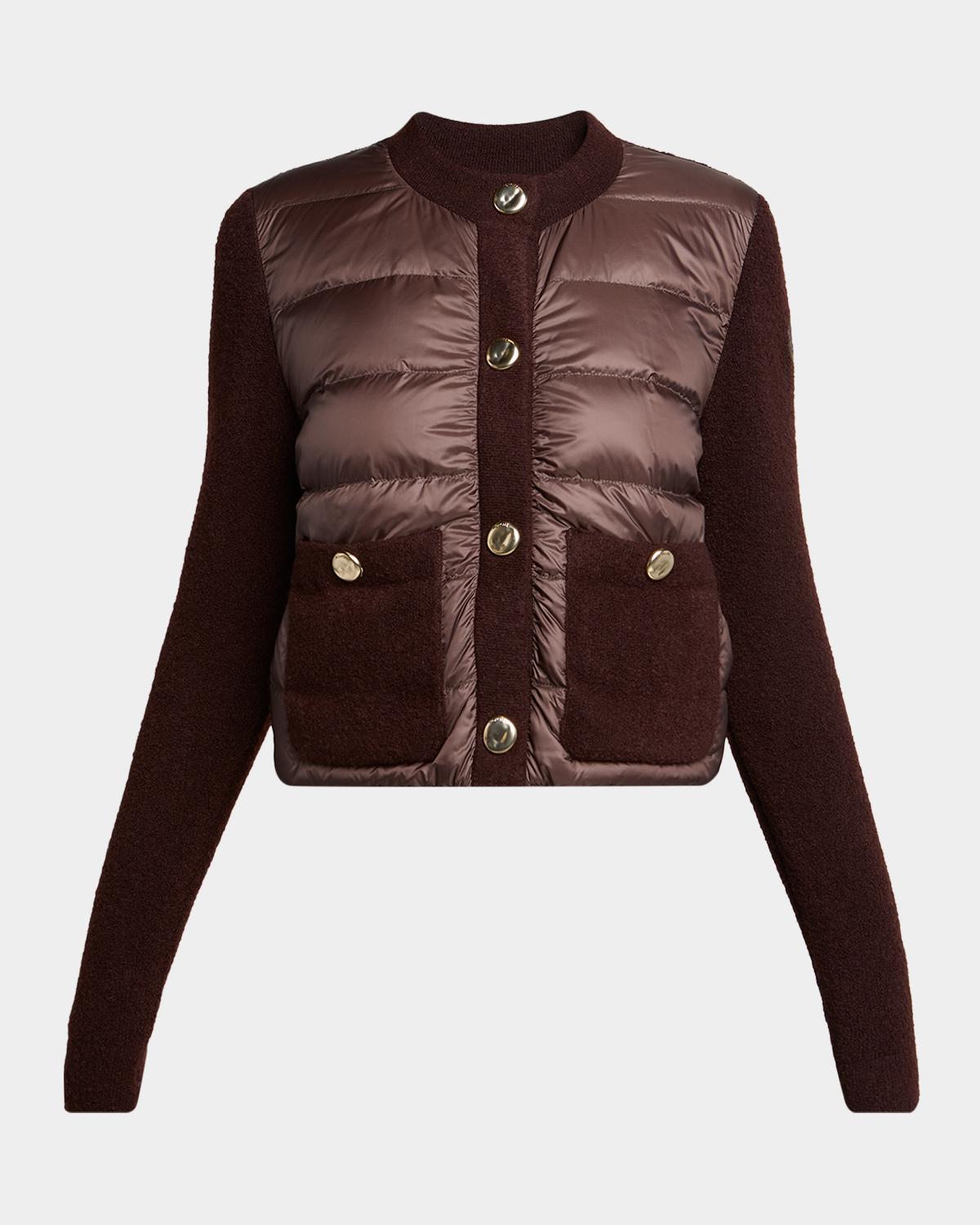Virgin Wool Down-Fill Combo Cardigan