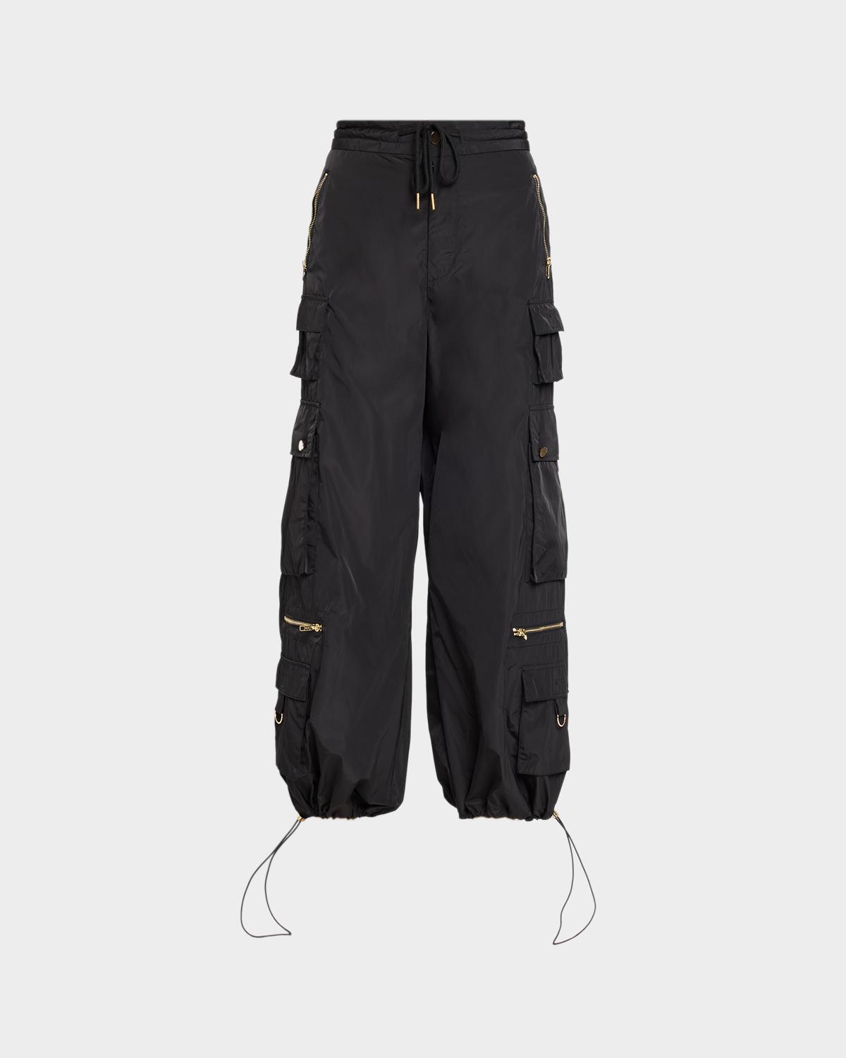 Cynthia Rowley Wide-Leg Drawcord Cargo Pants