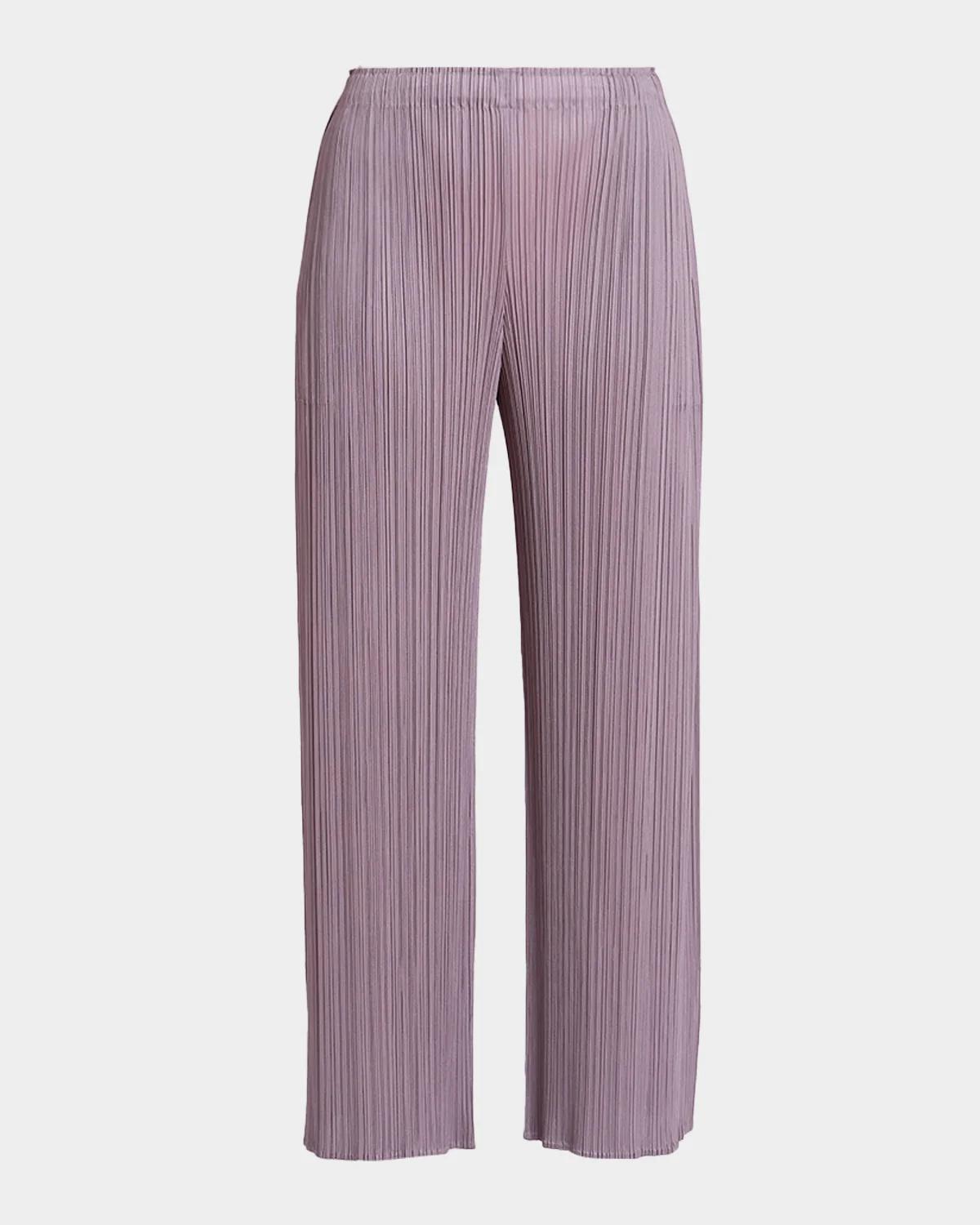 Issey Miyake Monthly Colors: August Pleats Wide-Leg Ankle Pants