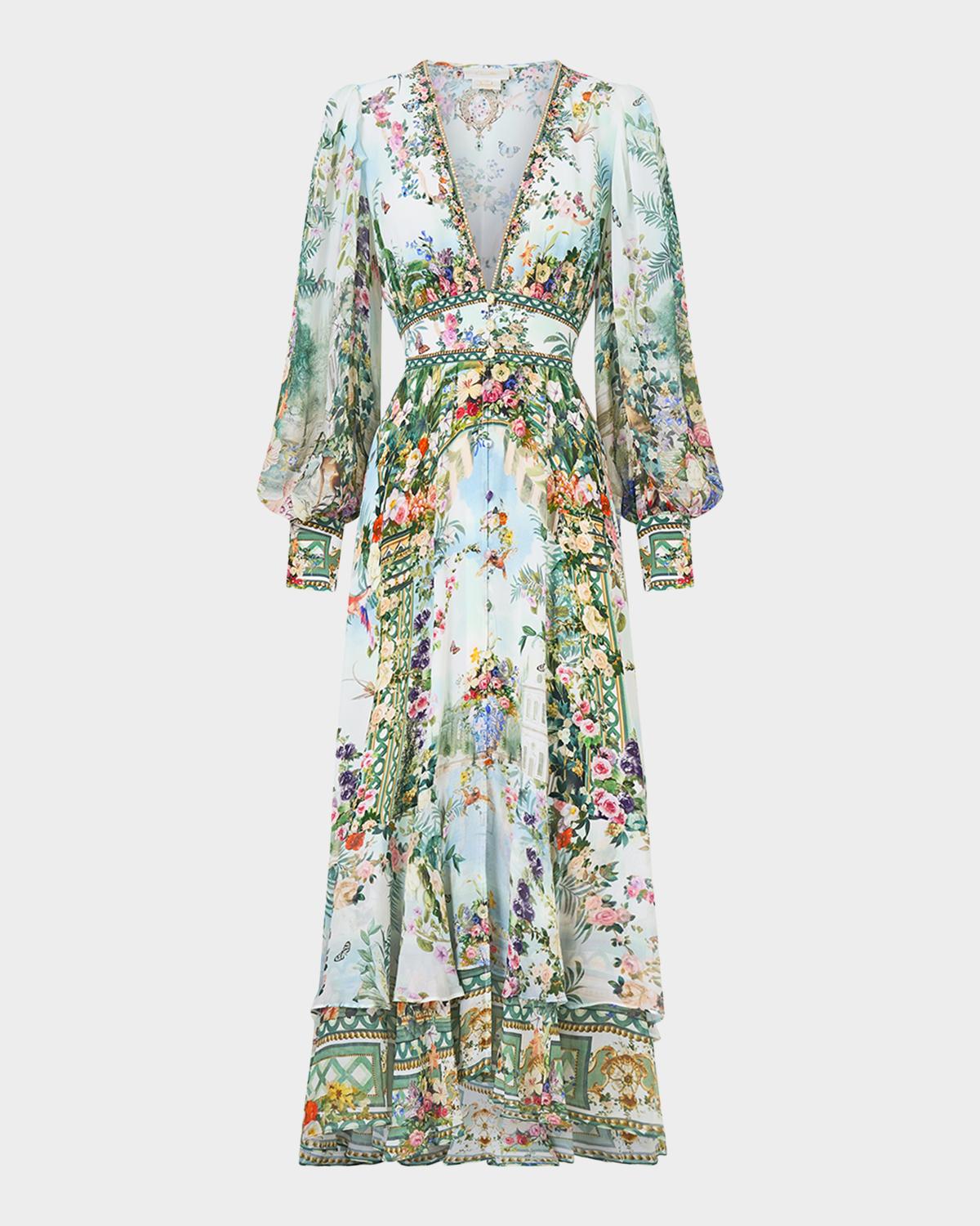 Camilla Art For The Empress Long Button-Front Dress