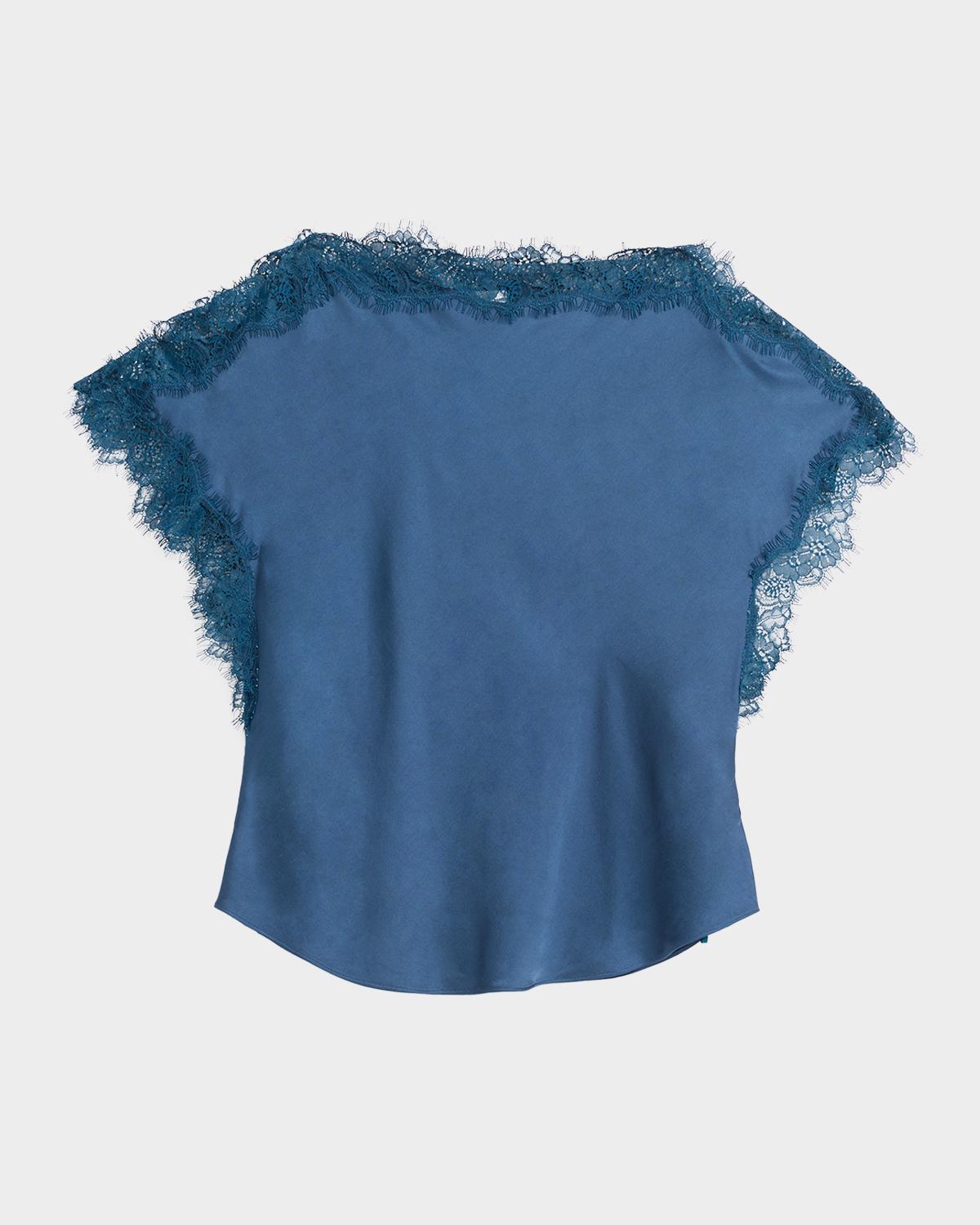 Luna Lace-Trim Satin Top