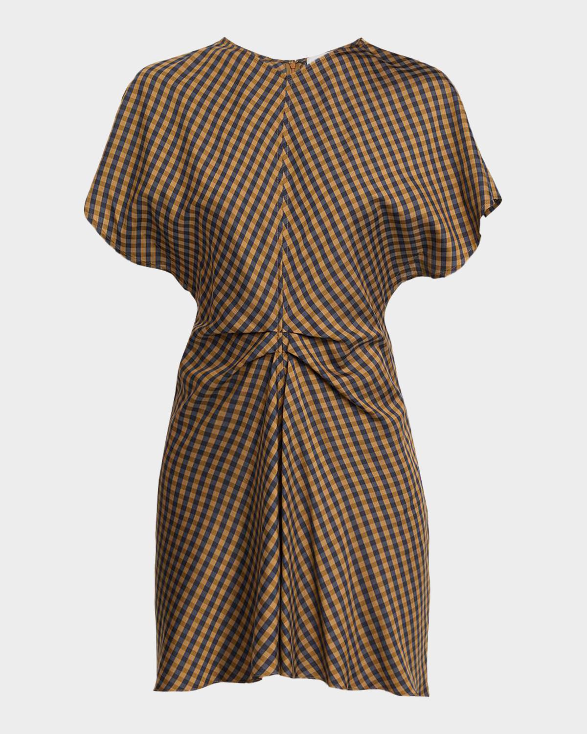 Leni Draped Check Mini Dress