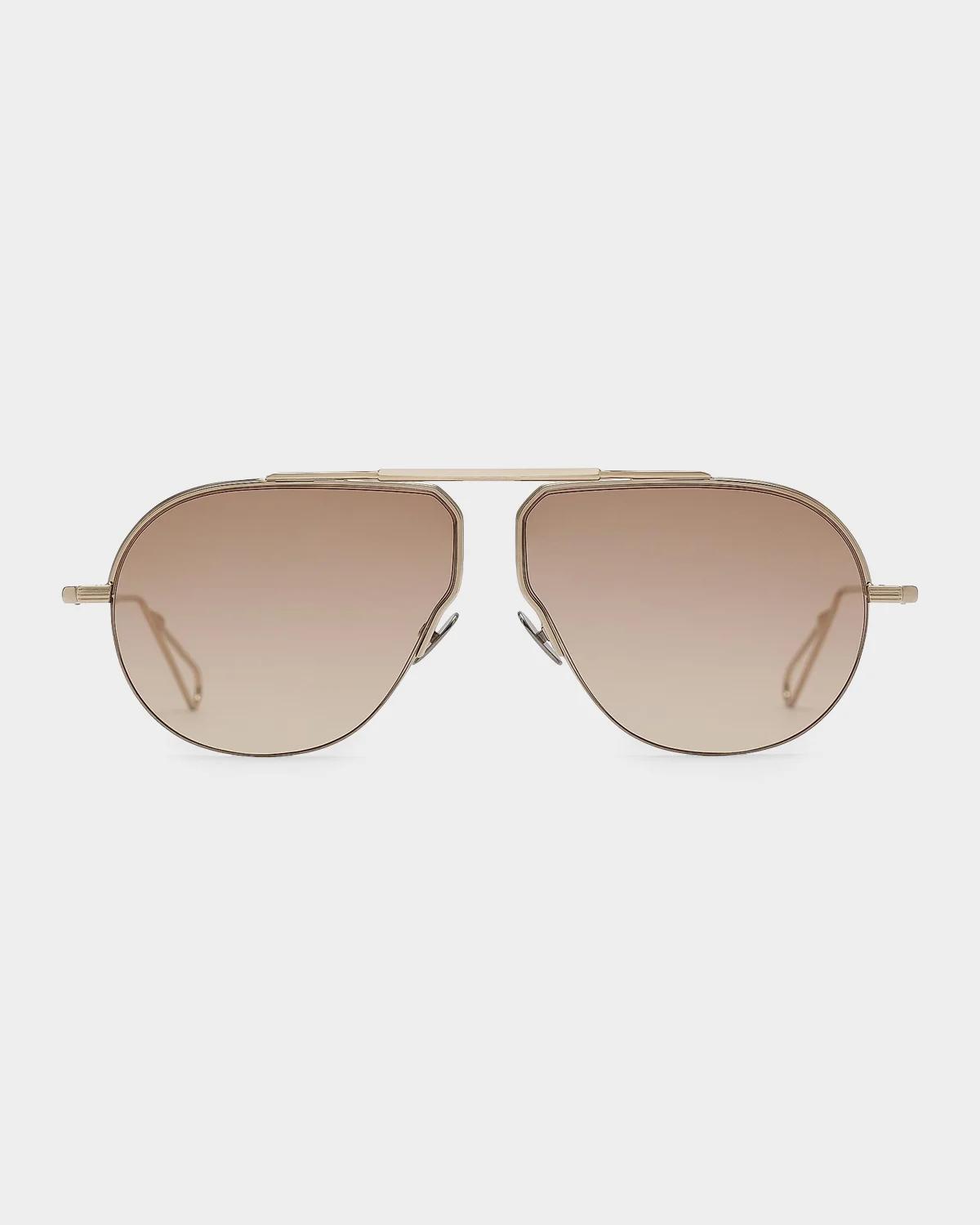 Ahlem Laplace 60mm Aviator Sunglasses In Grey Gold