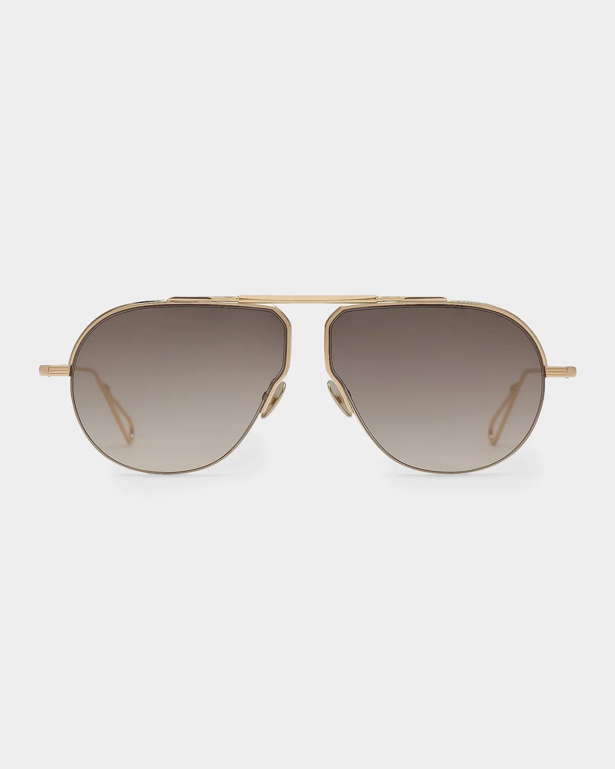 Ahlem Laplace 60mm Aviator Sunglasses In Champagne