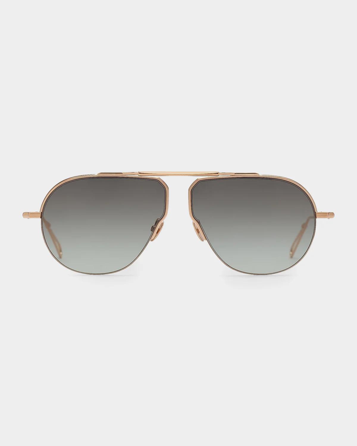 Ahlem Laplace 60mm Aviator Sunglasses In Peony Gold