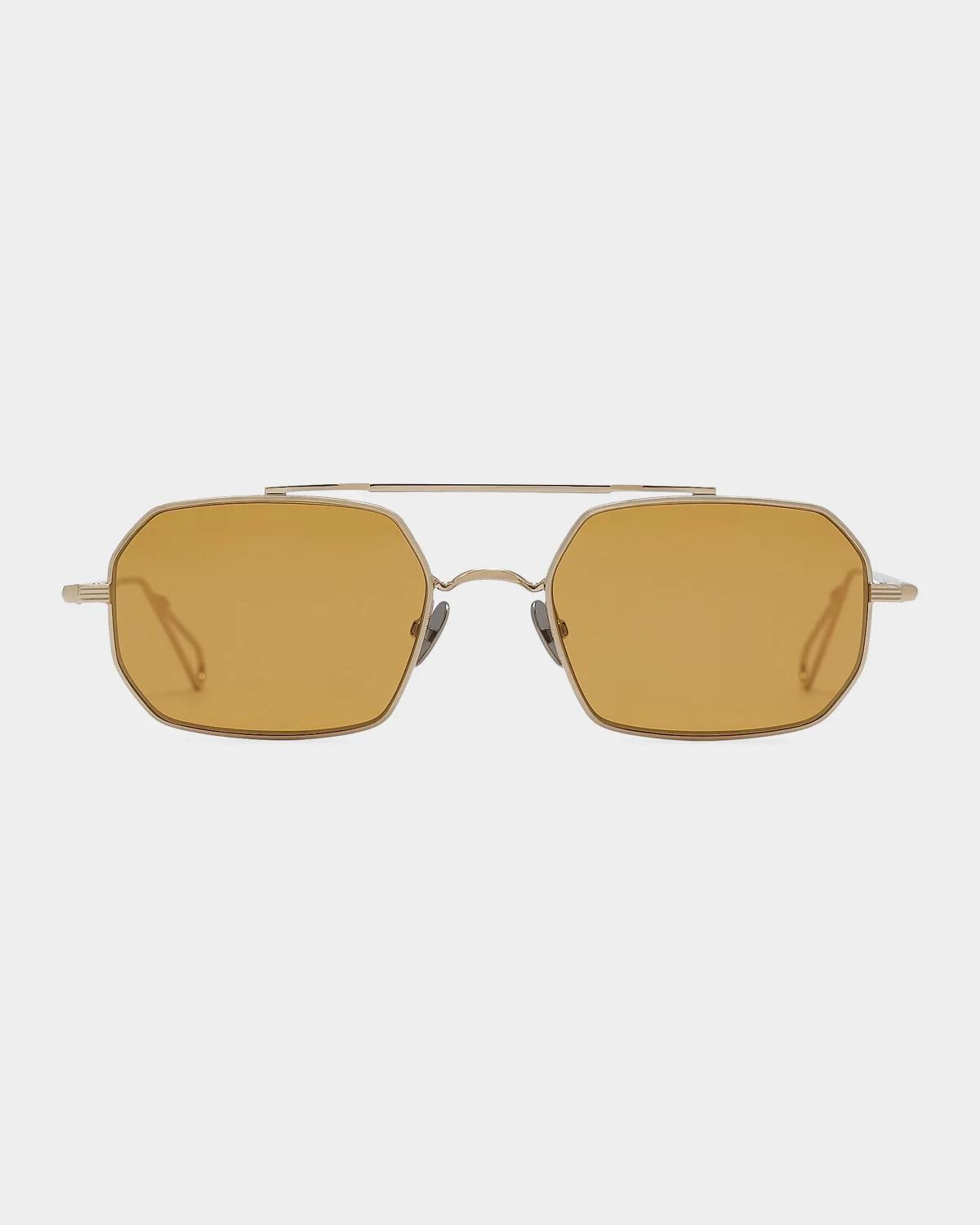 Ahlem Clovis 52mm Rectangular Sunglasses In Grey Gold