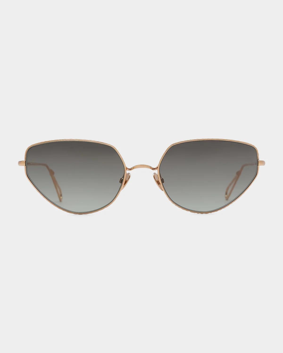 Ahlem Harpe 56mm Cat-eye Sunglasses In Peony Gold