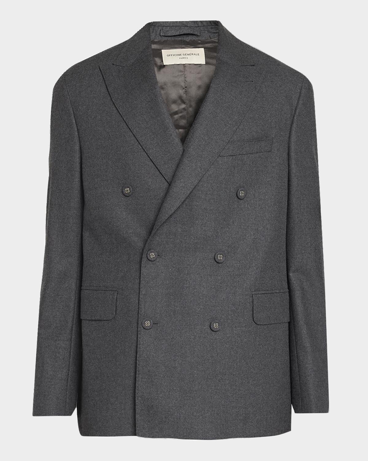 Officine Générale Men's Wool Double-Breasted Sport Coat