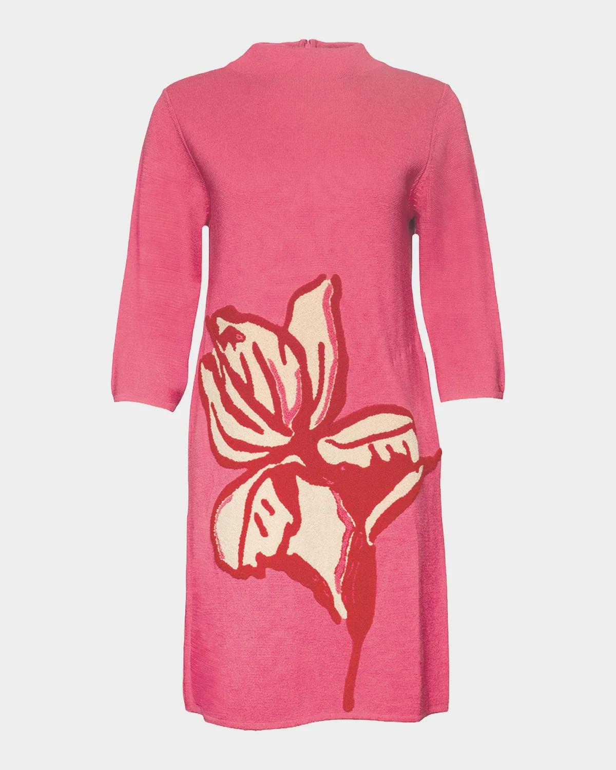 Frances Valentine Annie Floral-Embroidered Knit Mini Dress