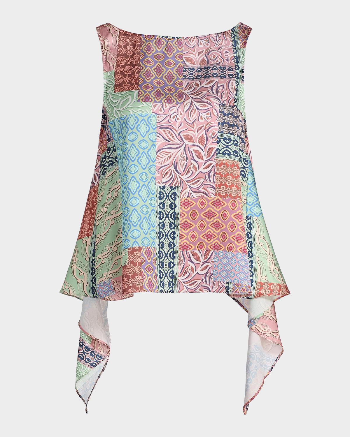 MISA Los Angeles Jana Patchwork-Print Top