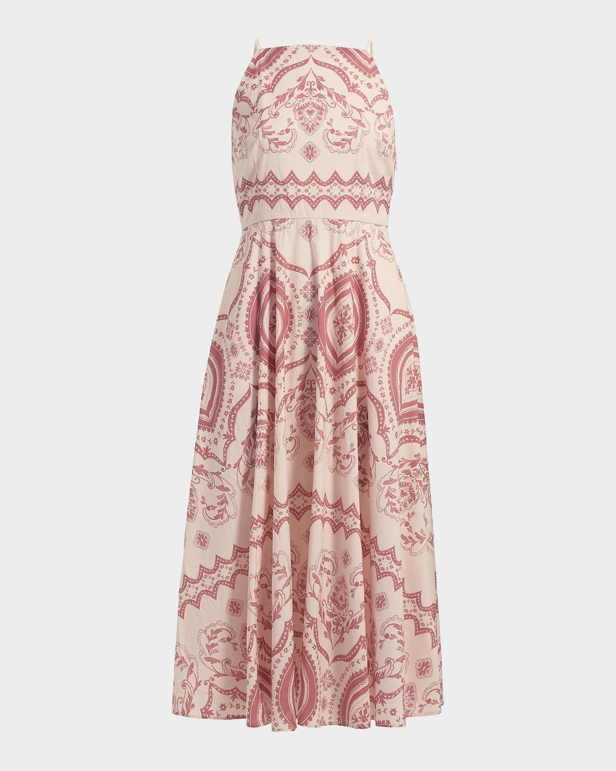MISA Los Angeles Amity Printed Cotton-Blend Midi Dress