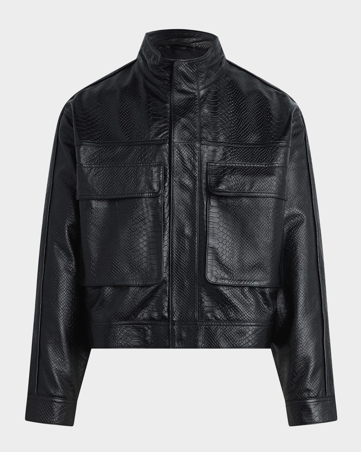 Hudson Men's Leather Stand-Collar Jacket