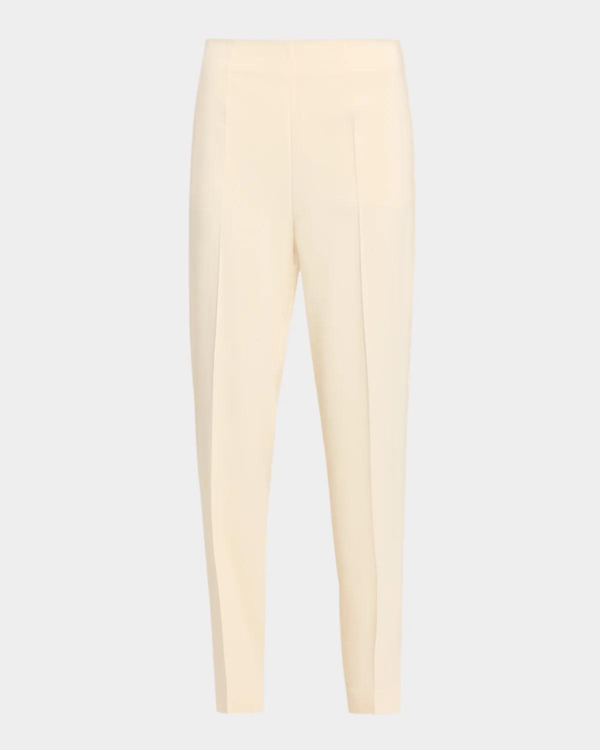 Alberta Ferretti Mid-Rise Crepe Straight-Leg Trousers