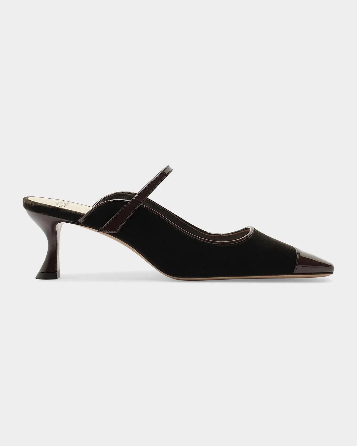 Alexandre Birman 60mm Tita Wave Velvet Mule Pumps