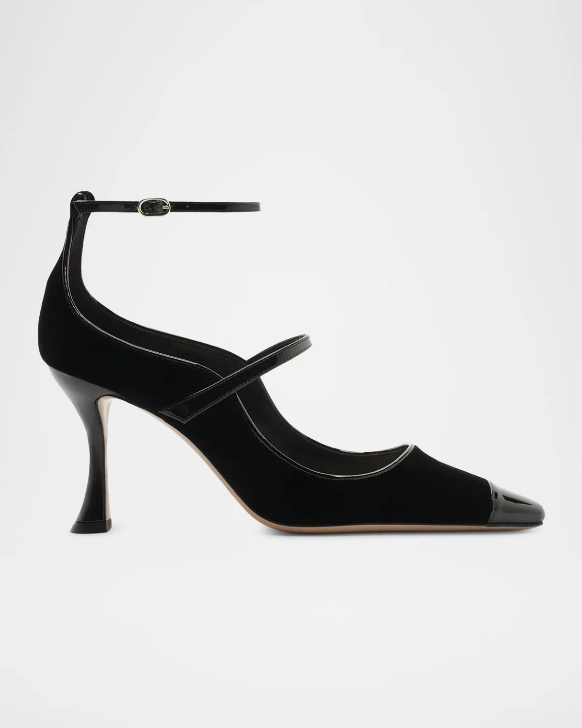 Alexandre Birman 85mm Tita Wave Velvet Pumps