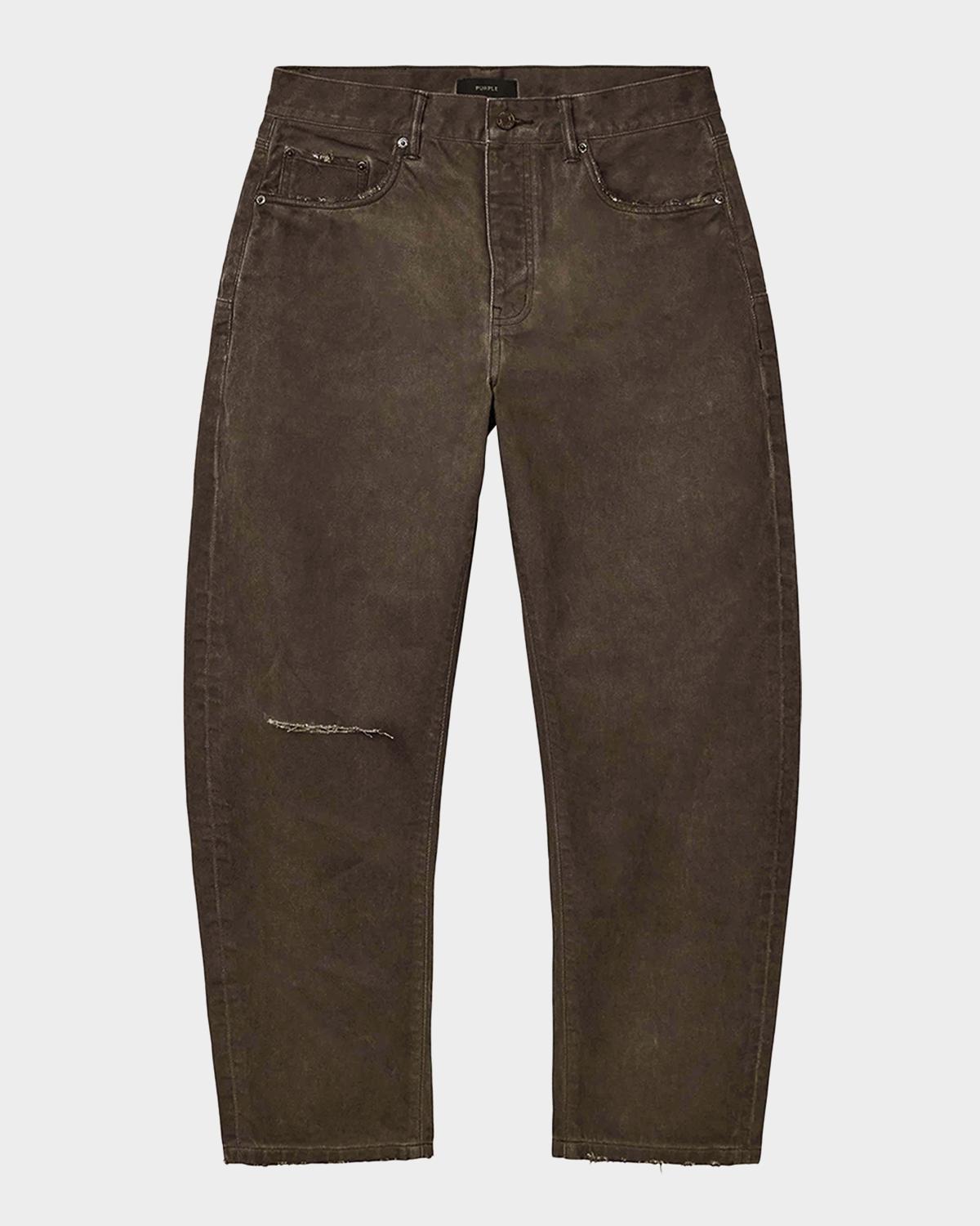 PURPLE Whiskered Straight-Leg Jeans
