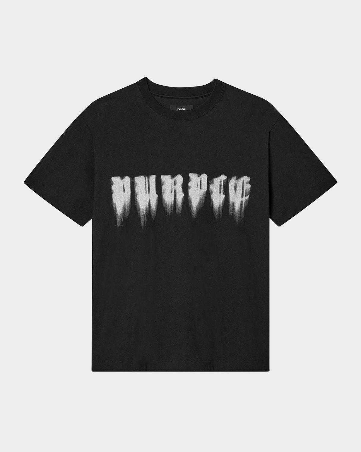 PURPLE Men's Smudged Gothic Cotton T-Shirt