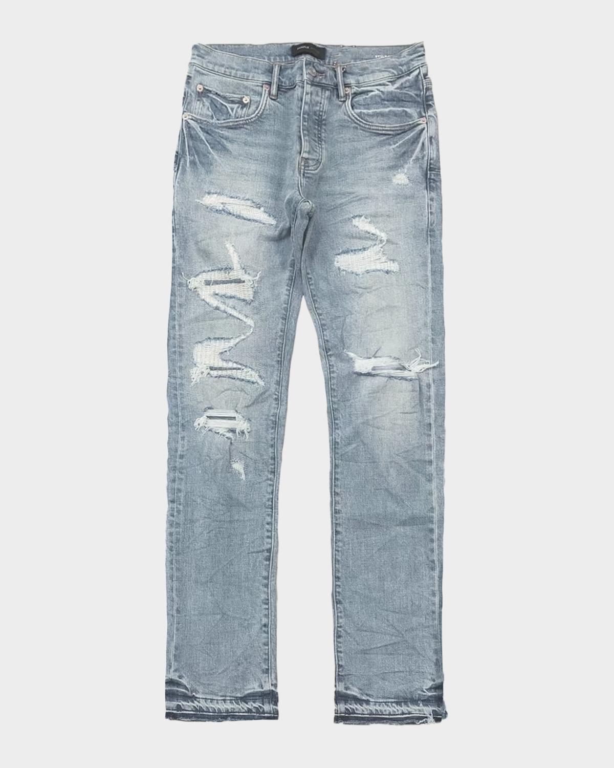 PURPLE ​Layered Distressed Jeans