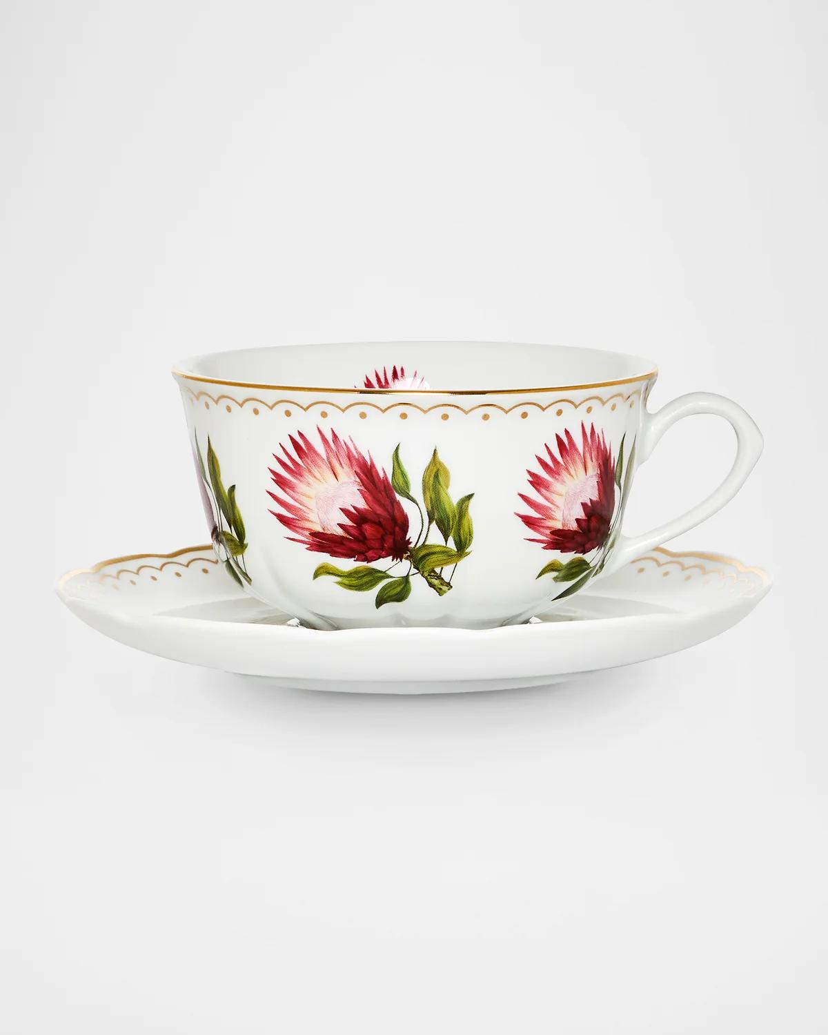 Tania Bulhões Botanica Tea Cup & Saucer, 6.8 Oz.
