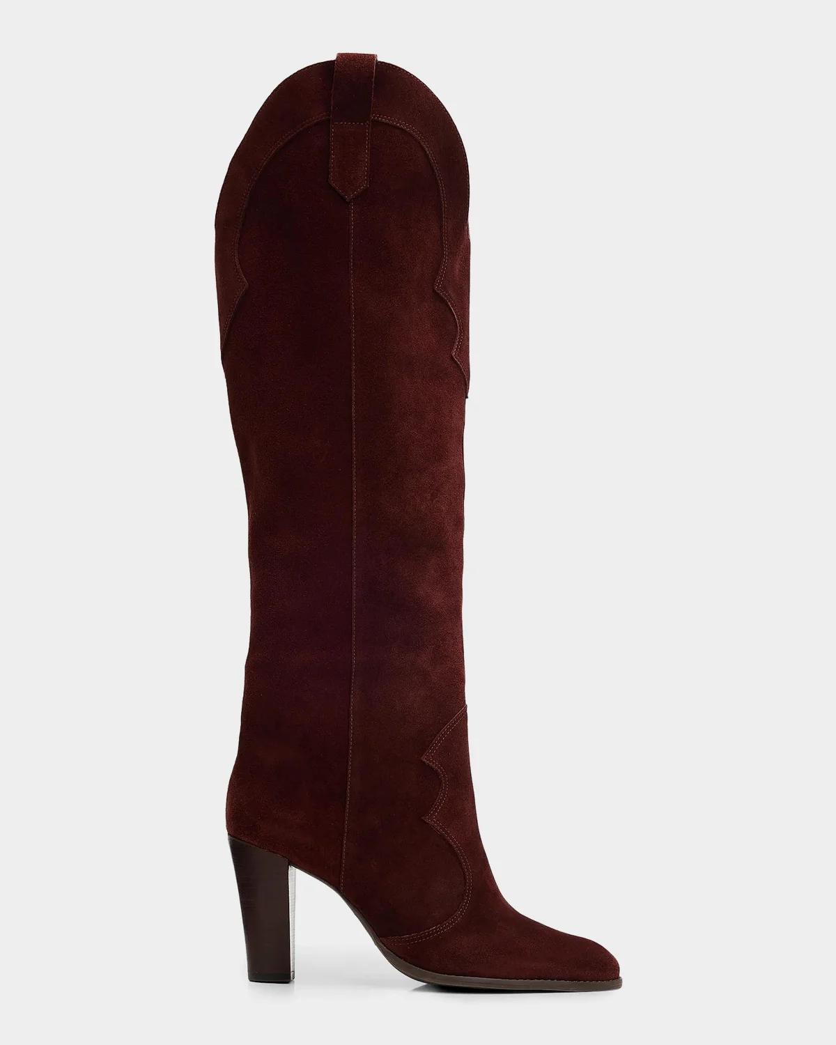 Schutz Miller Up 95MM Knee-High Suede Boots