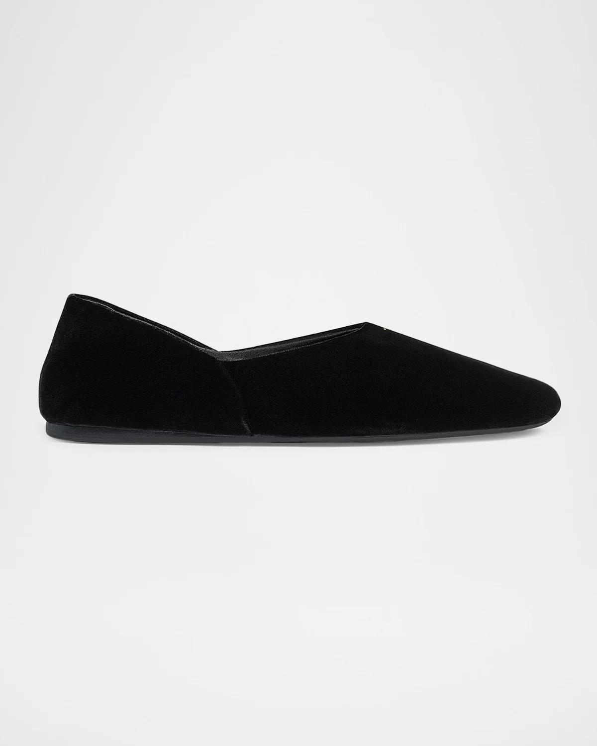 Khaite Jane Pebbled Suede Flats