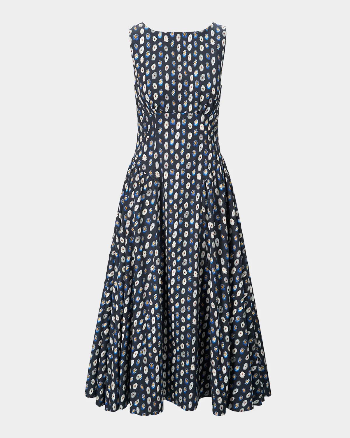 STAUD Gwen Printed Midi Dress