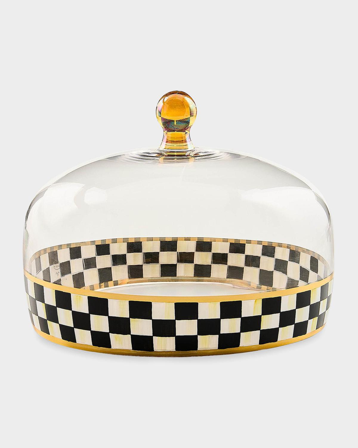 Mackenzie-childs Courtly Check Blown Glass Cake Dome