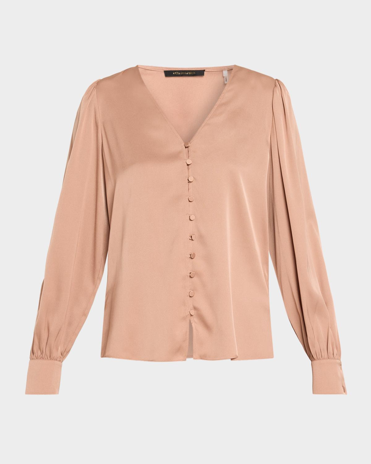 Kobi Halperin Flutter Sleeve Silk Top