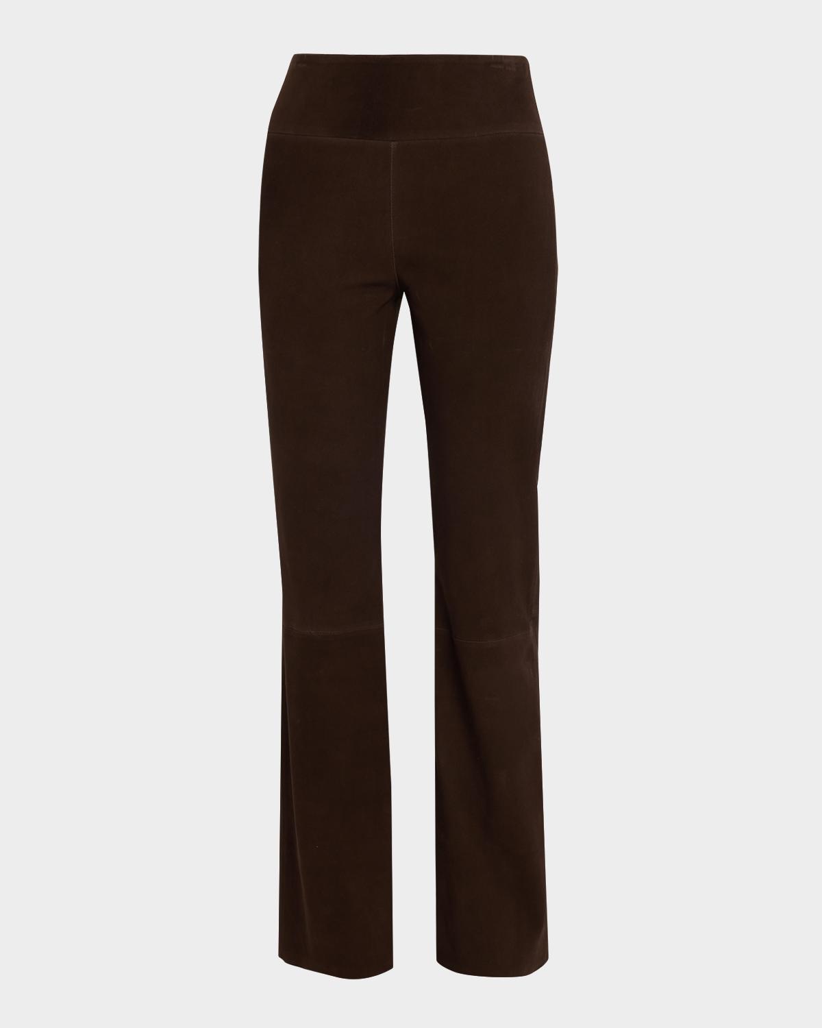 Kobi Halperin Madi Straight-Leg Suede Pants