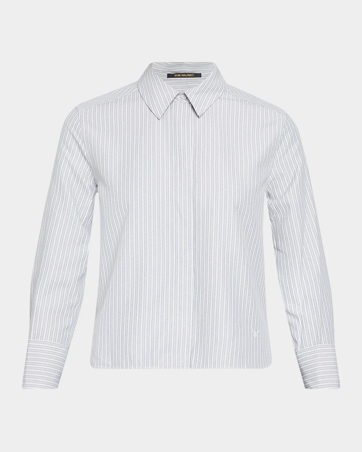 Kobi Halperin Alexie Striped Button-Front Blouse
