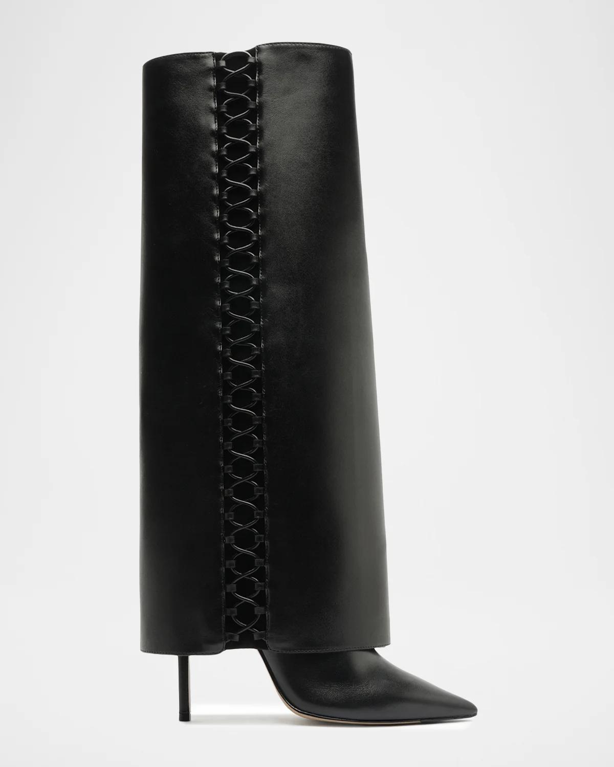 Alexandre Birman 100mm Holly Leather Knee-High Boots