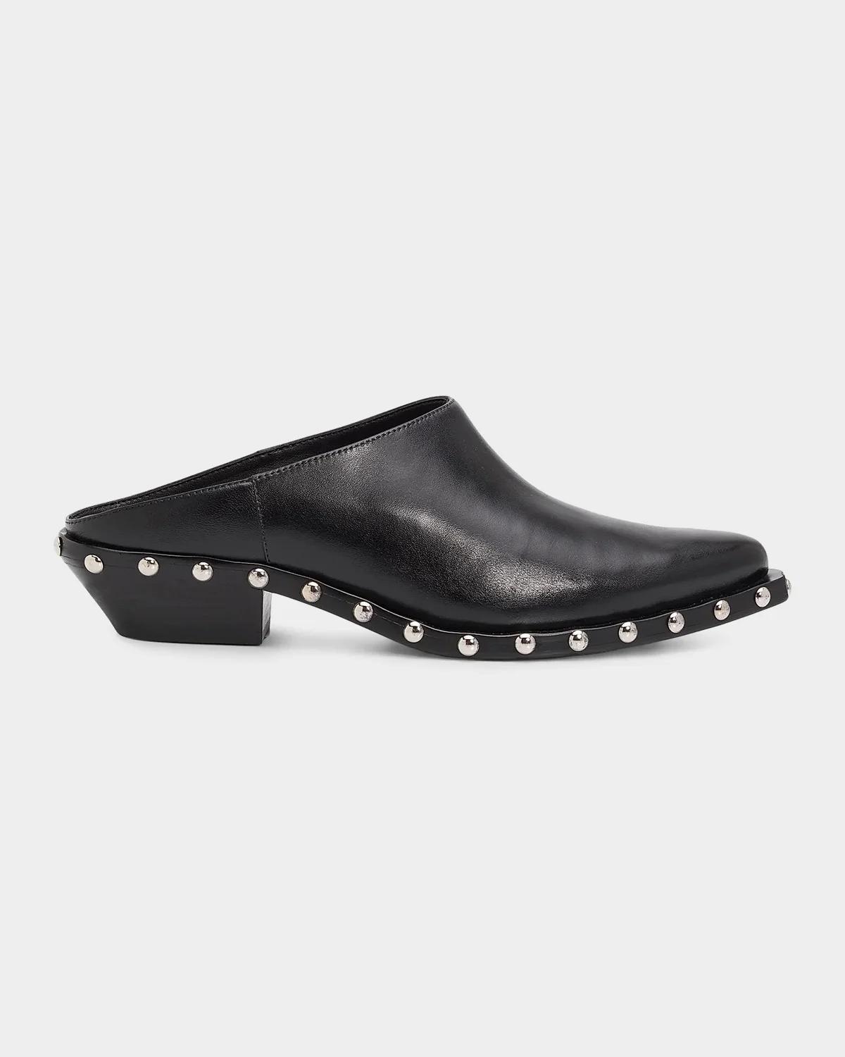 Schutz Taylor 30MM Studded Leather Mules