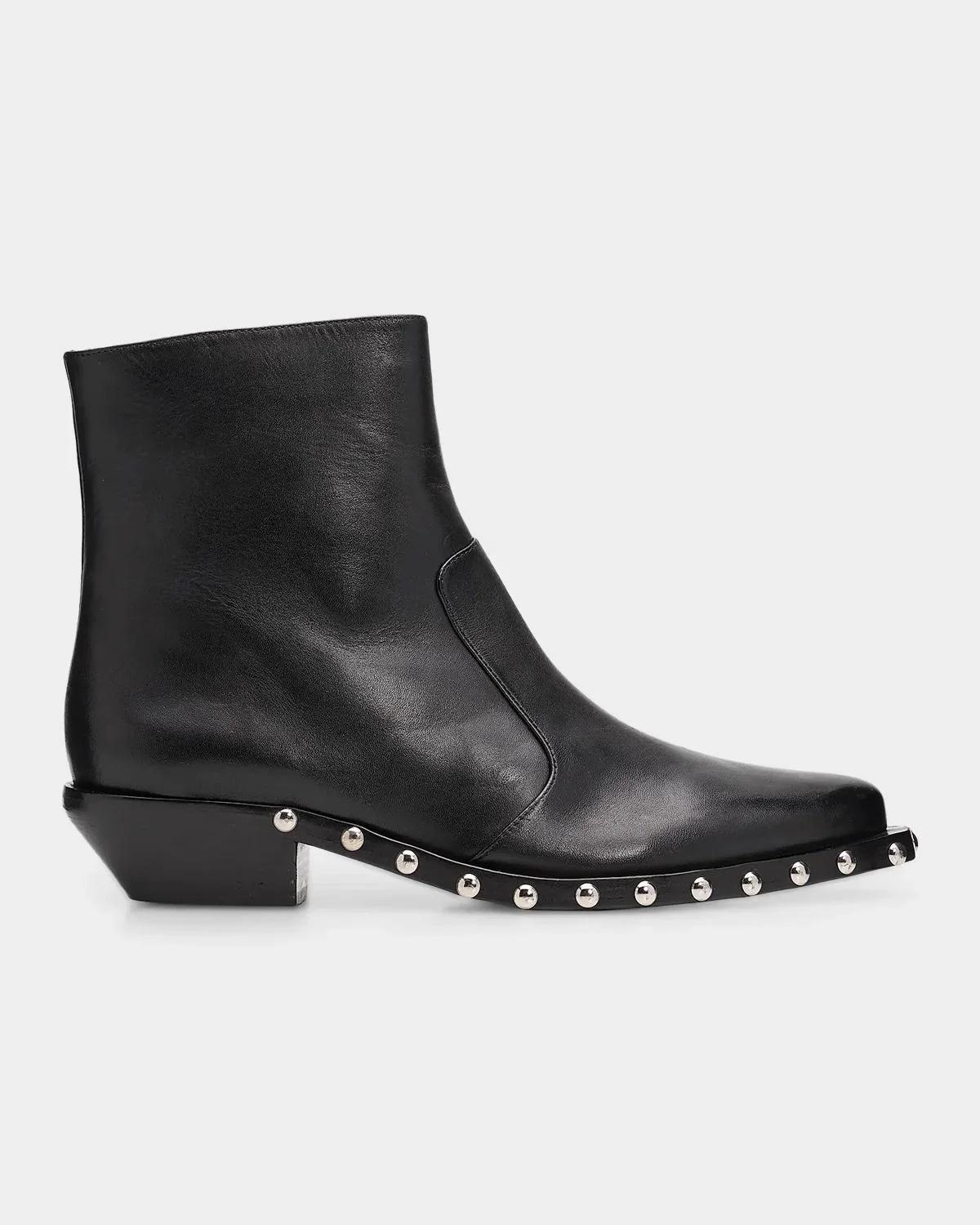 Schutz Taylor 30MM Studded Leather Booties