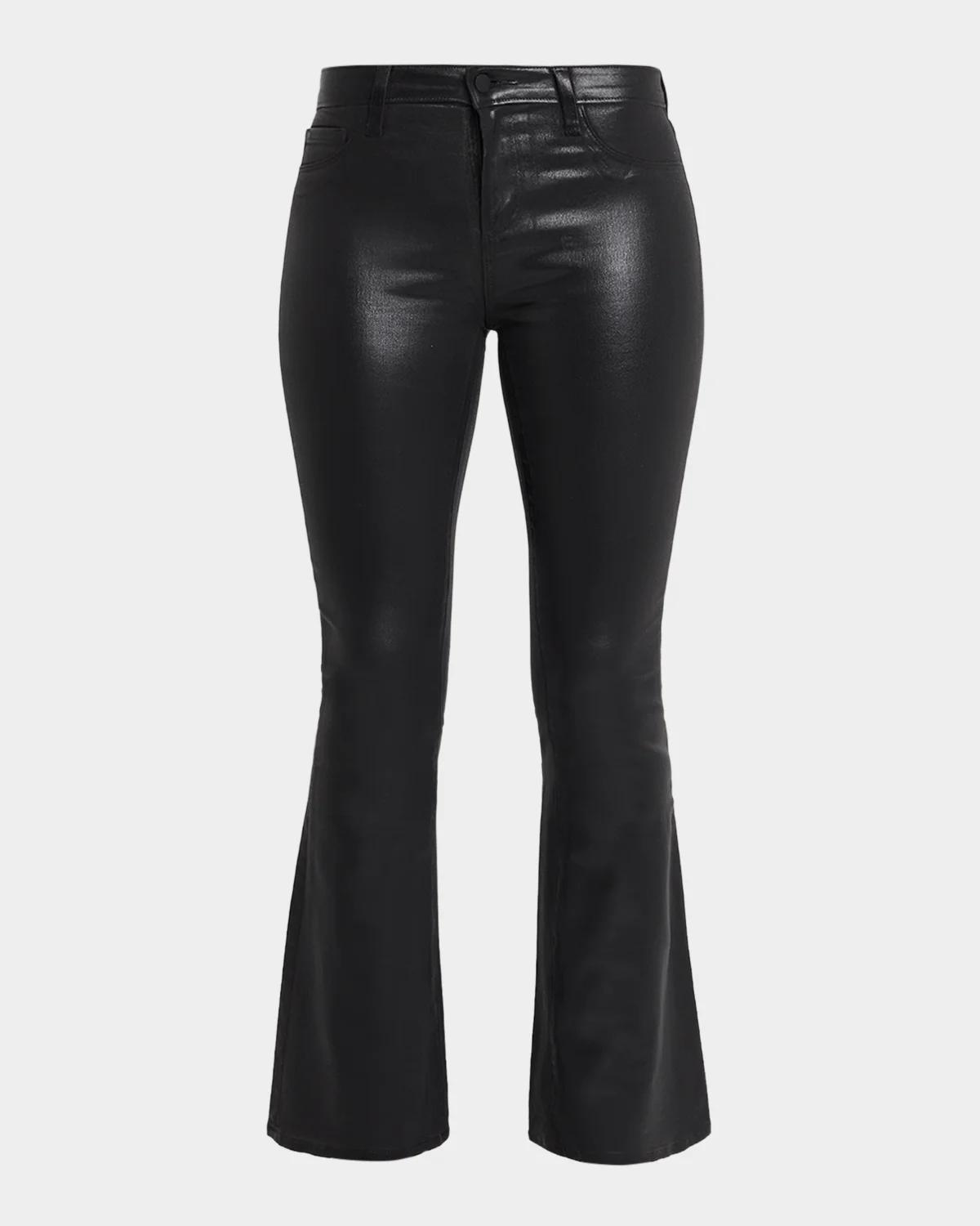 L'AGENCE Petite Marty Coated Jean In Noir Coated