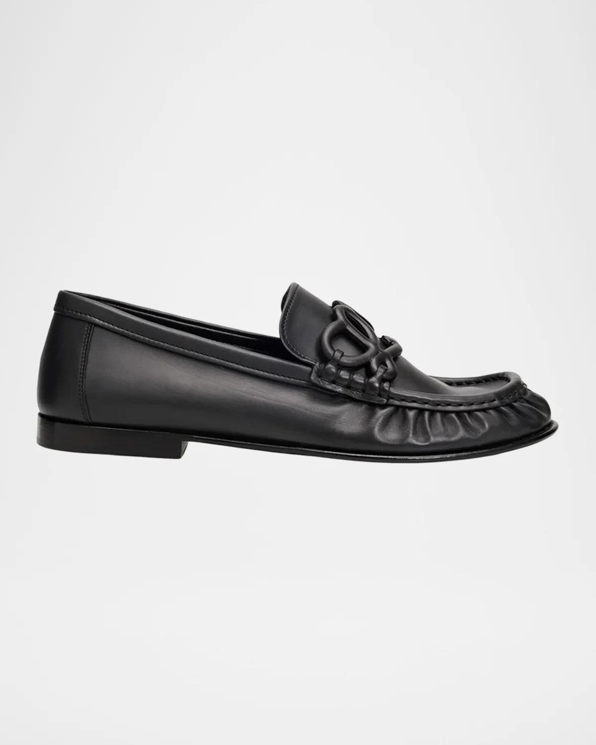 LOEWE Double L Leather Loafers