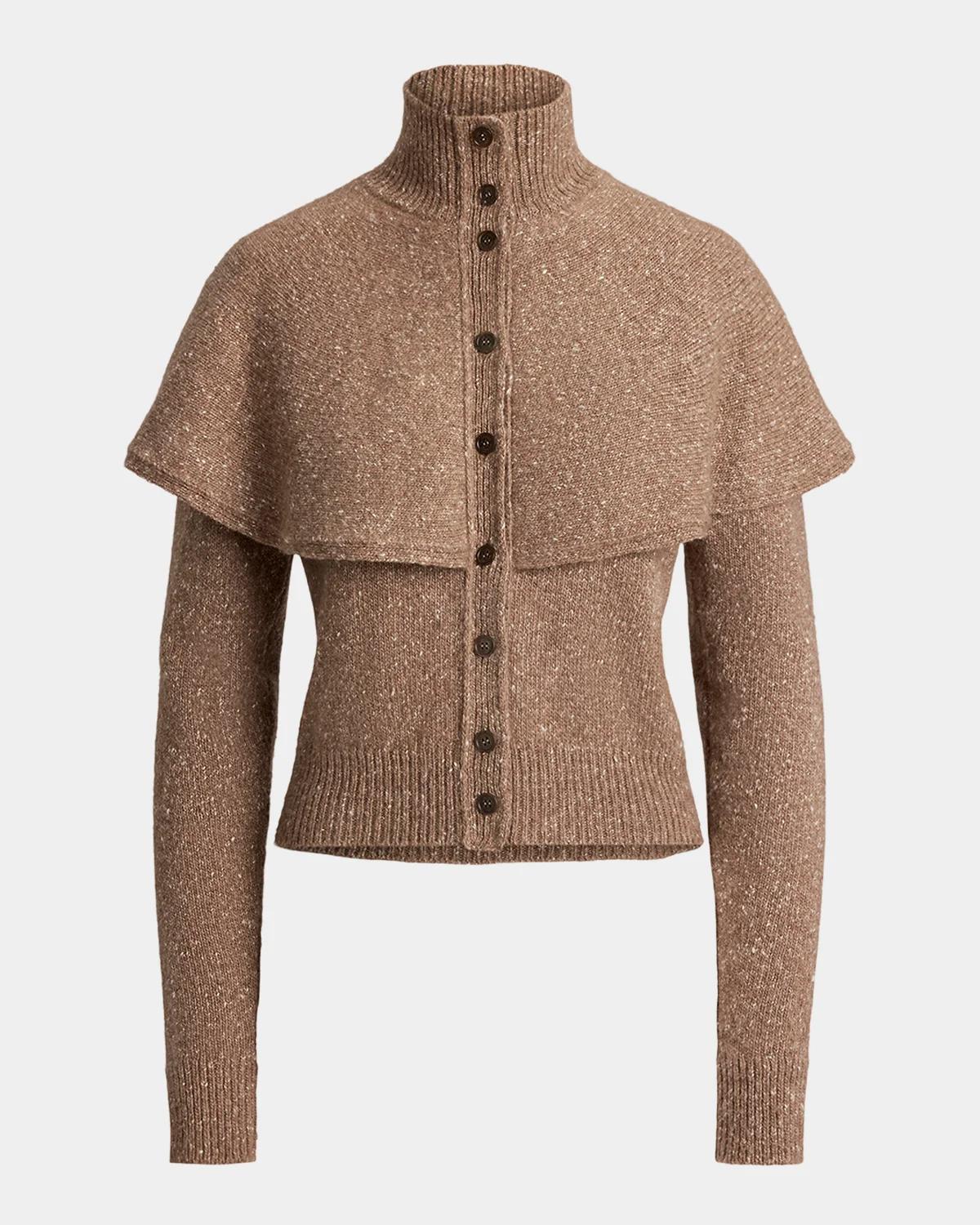 Ralph Lauren Collection Cashmere Donegal Cape Cardigan Sweater