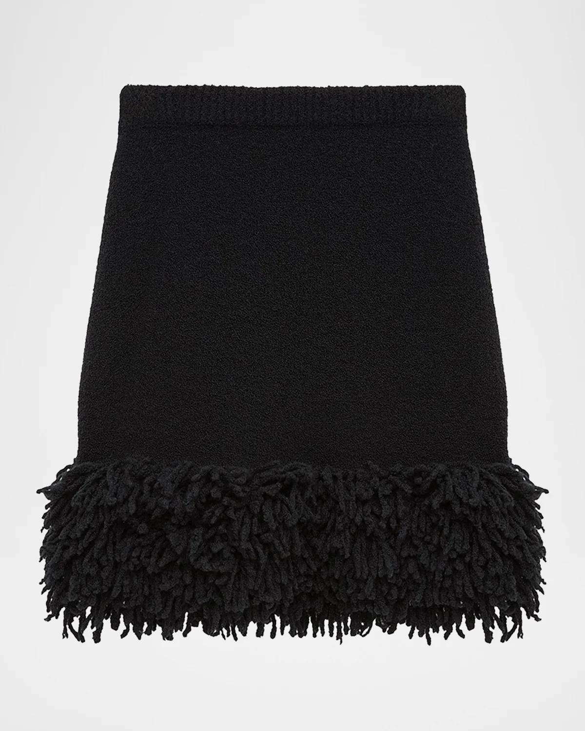 Rib-Knit Wool-Blend Mini Skirt