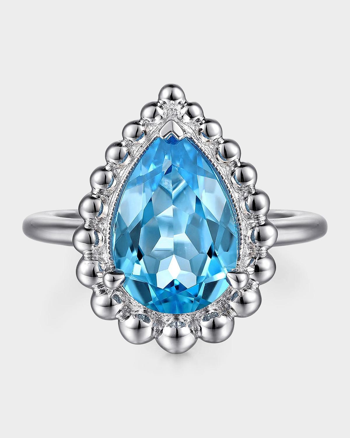 925 Sterling Silver Bujukan Swiss Blue Topaz Ring