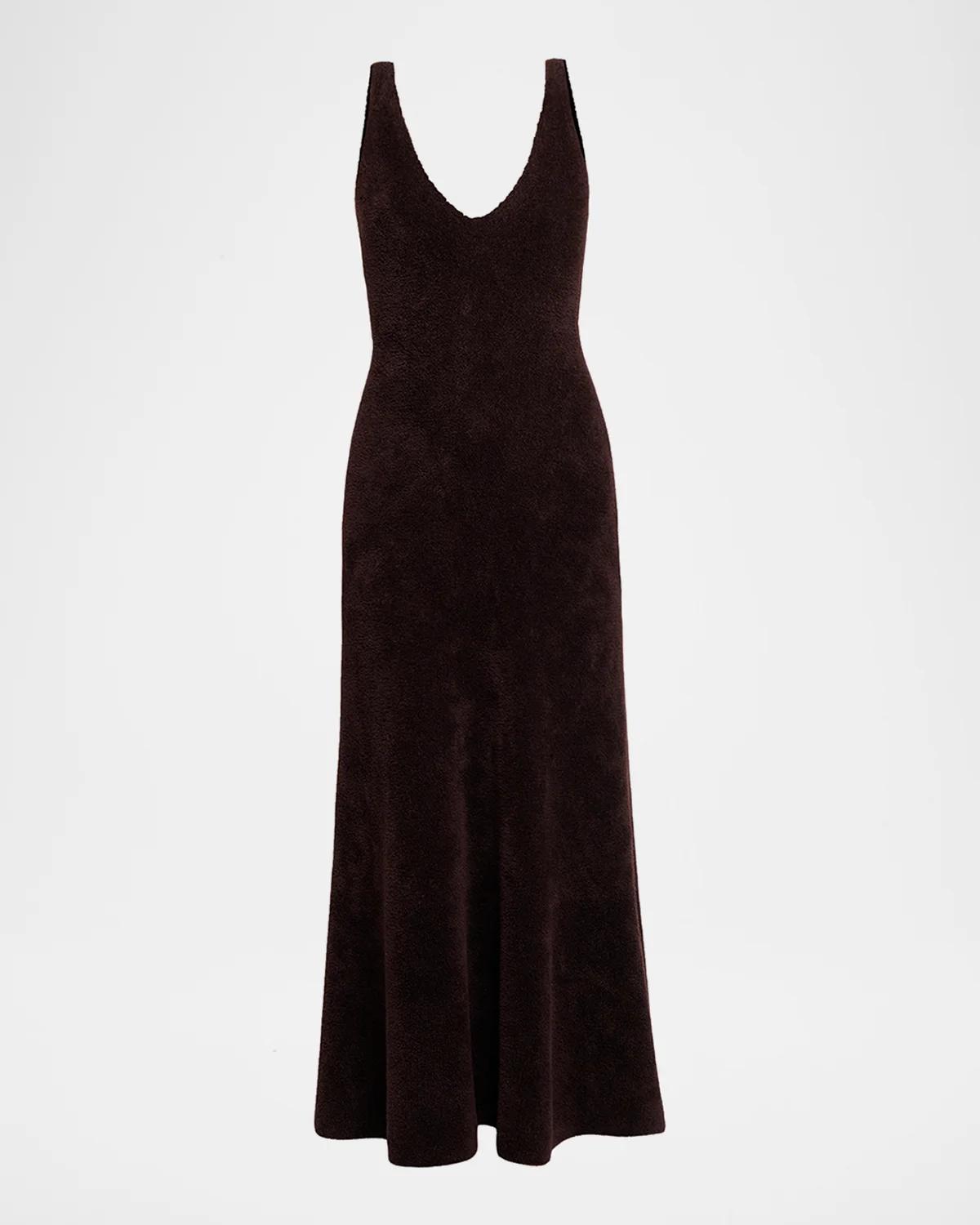 Gabriela Hearst Lady Hall Cashmere-Silk Plush Knit Maxi Slip Dress