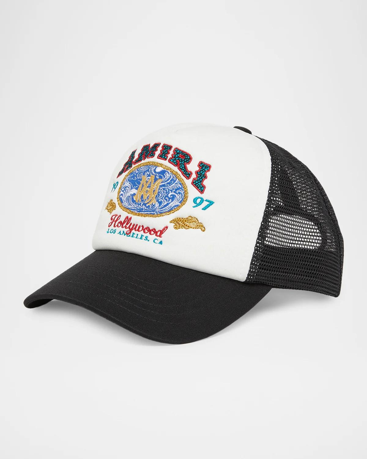 Amiri Men's Wave Foam Embroidered Logo Trucker Hat