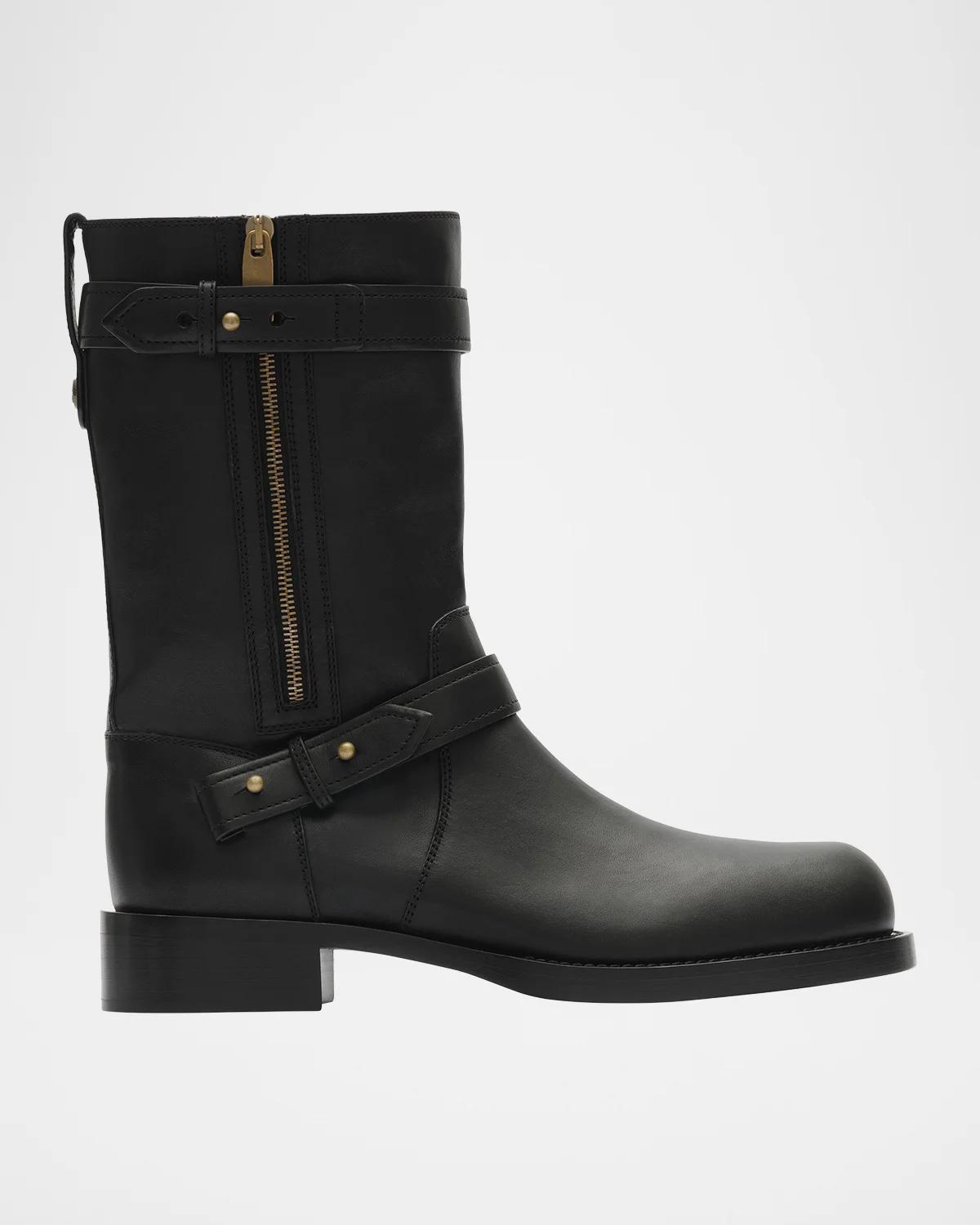 Burberry Men's Kent Leather Biker Boots