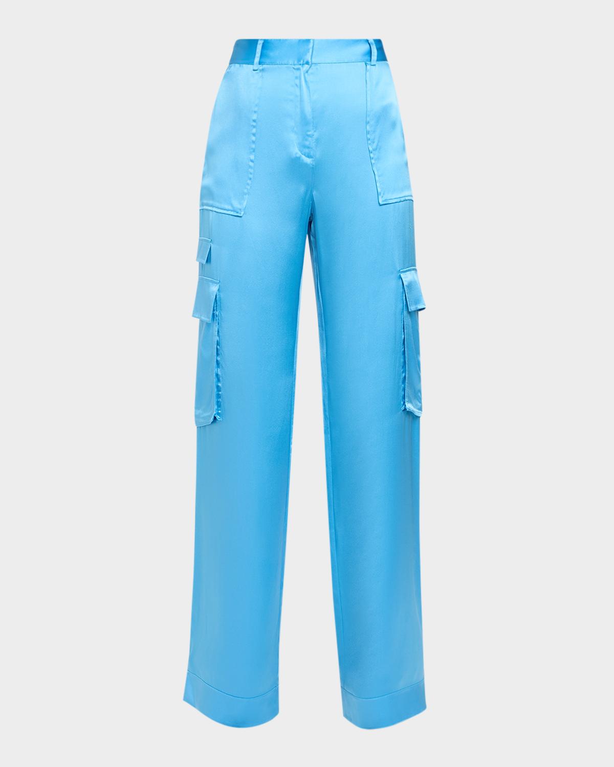 Ramy Brook Hannah Straight-Leg Satin Pants