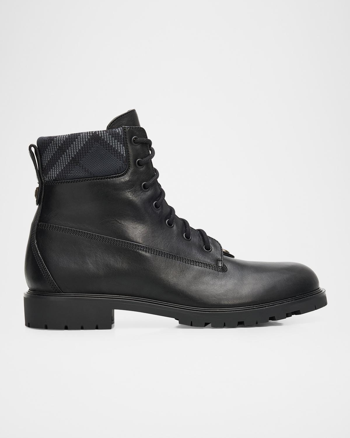 Burberry Men's Durham Leather Combat Boots