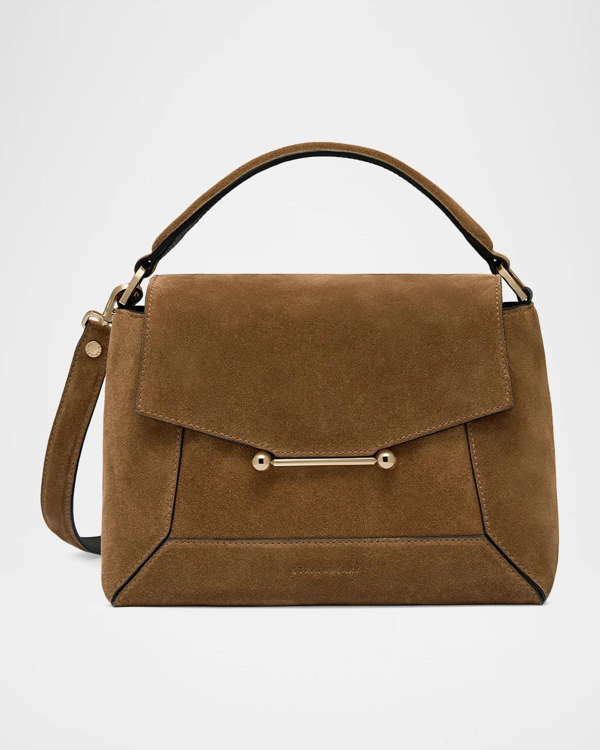 Mosaic Suede Top-Handle Bag