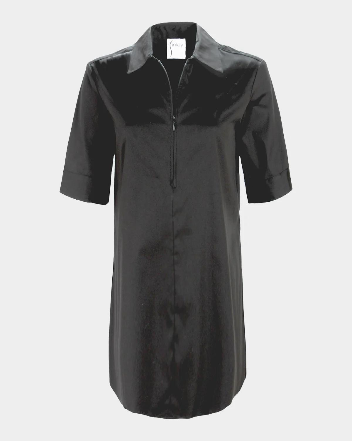 Finley Endora Weathercloth Mini Shift Dress In Black