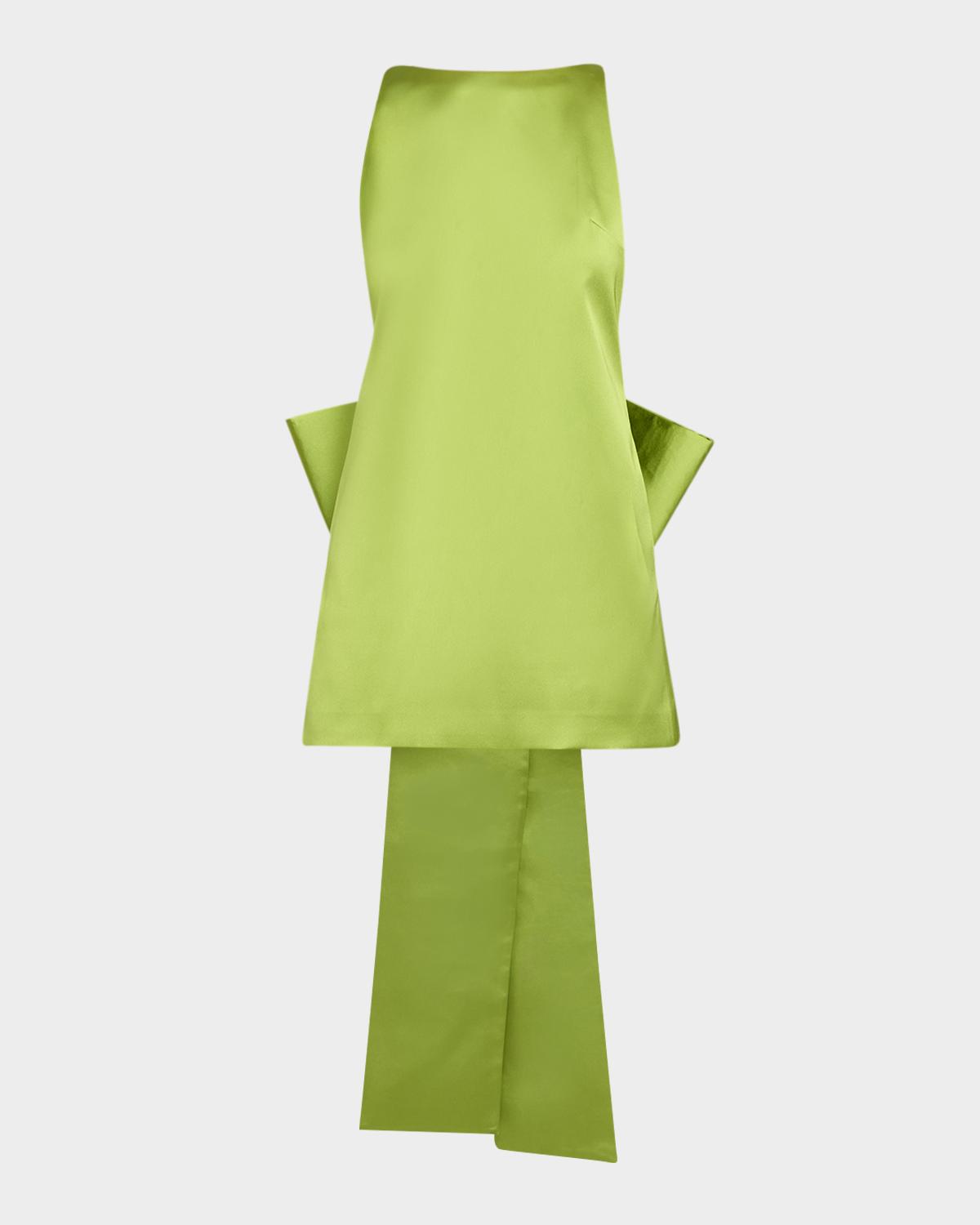 Self-Portrait Satin Bow Mini Dress