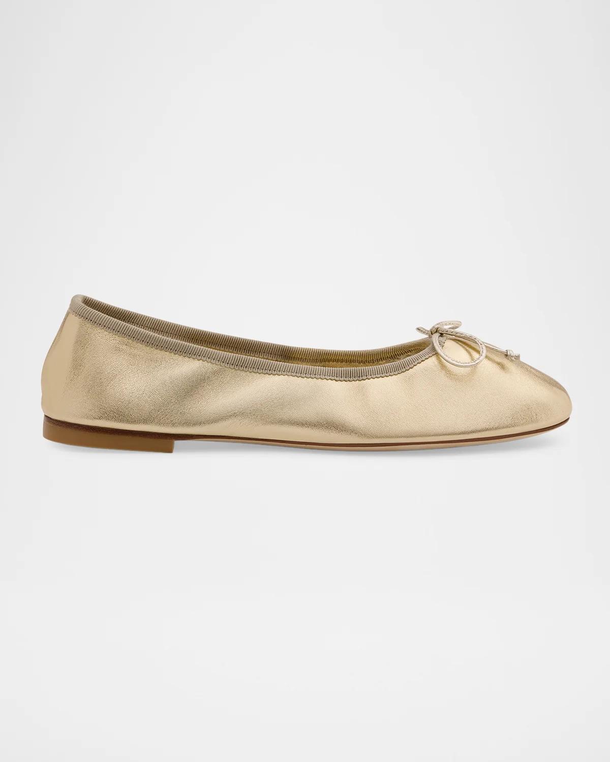 Stuart Weitzman Nia Leather Ballerina Flats
